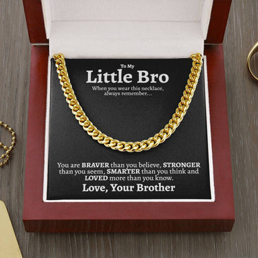 Little Bro (From Brother) Cuban Link Chain Necklace - Love You This Much